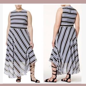 NEW‎ RACHEL Rachel Roy [ Plus Sz 18W ] Asymmetrical Striped Maxi Dress